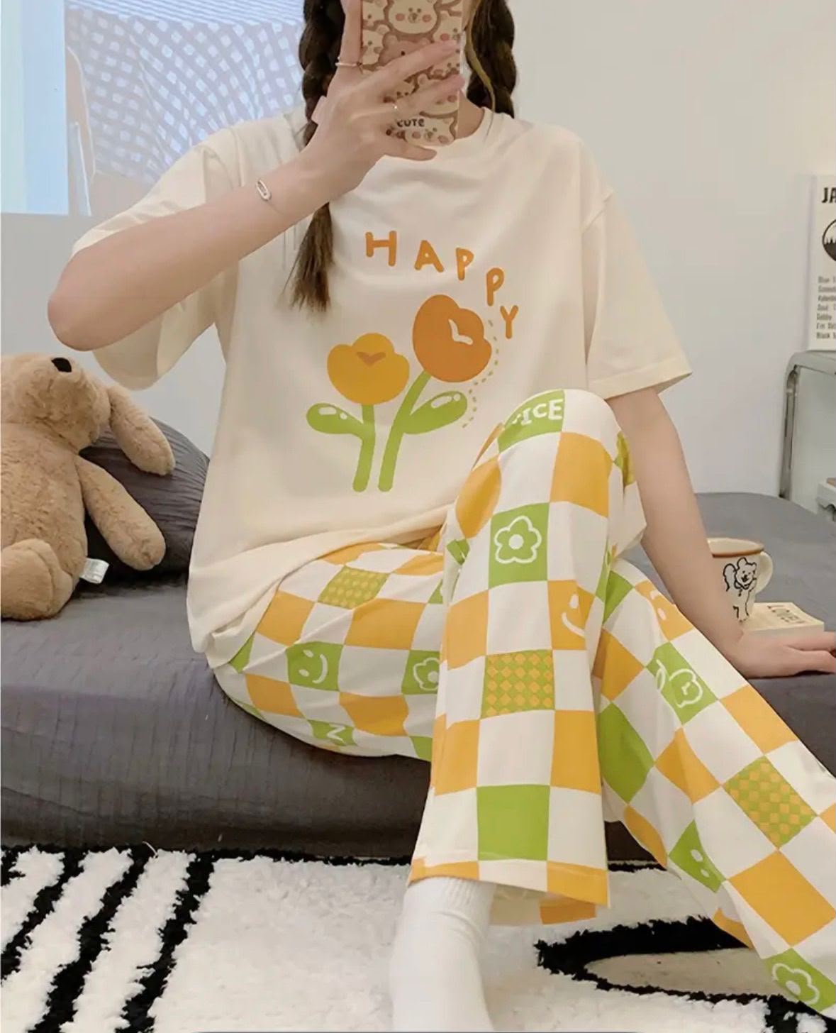 🎁 Premium Love Print Night Suit Set – Trendy & Comfortable 💖