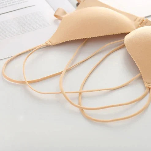 "Seamless Front-Closure Beauty Back Bra – Lightly Padded Comfort & Support"