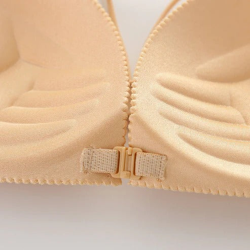 "Seamless Front-Closure Beauty Back Bra – Lightly Padded Comfort & Support"