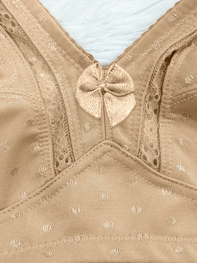 Elegant Plus Size Wire-Free Bra – Breathable & Stylish Comfort